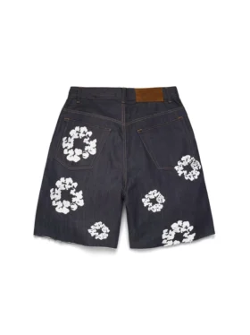 Pantaloncini in Denim “Cotton Wreath” con cimosa