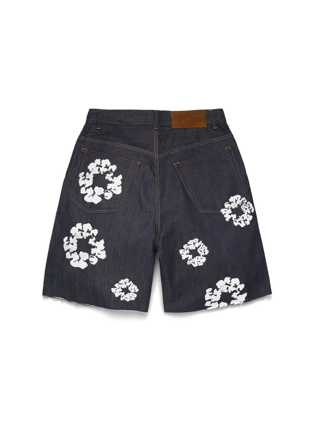 Pantaloncini in Denim "Cotton Wreath" con cimosa