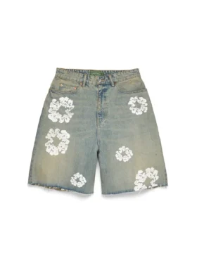 Pantaloncini in Denim "Cotton Wreath" con lavaggio sporco