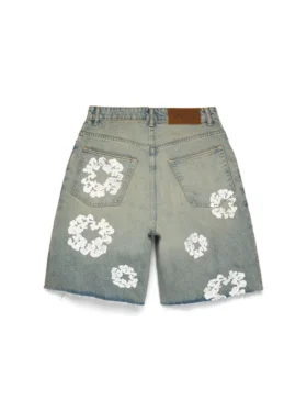 Pantaloncini in Denim “Cotton Wreath” con lavaggio sporco