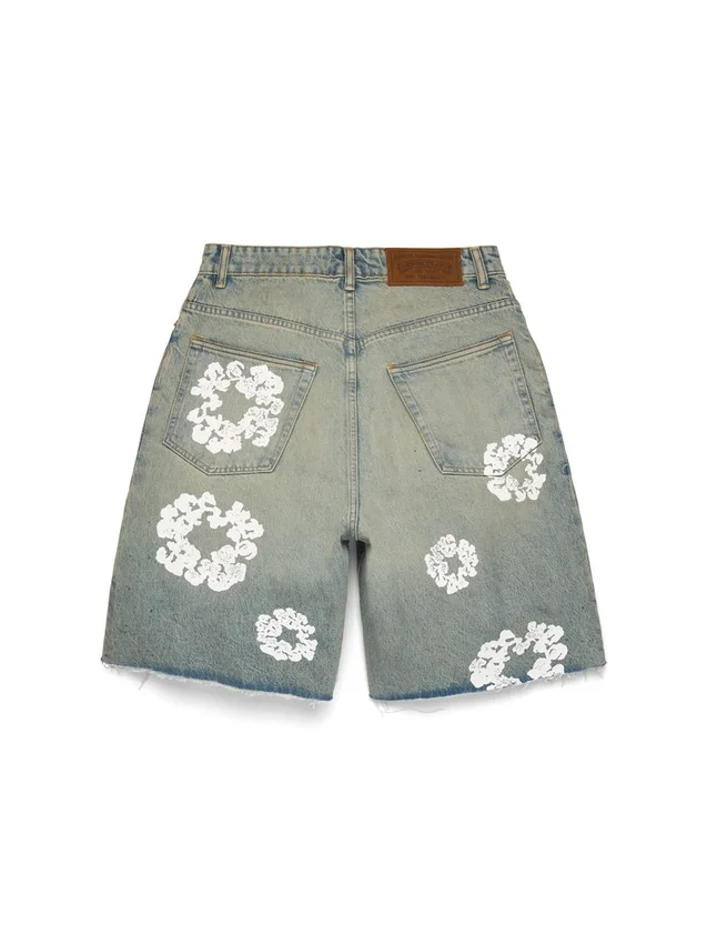 Pantaloncini in Denim "Cotton Wreath" con lavaggio sporco