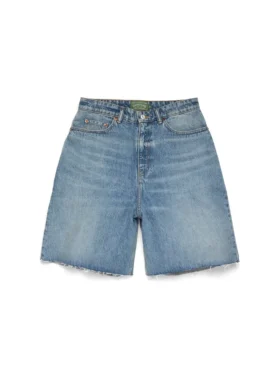 Pantaloncini in Denim dal lavaggio chiaro
