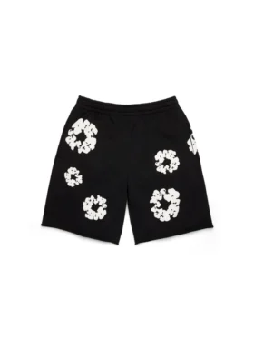Pantaloncini in felpa "Cotton Wreath" neri
