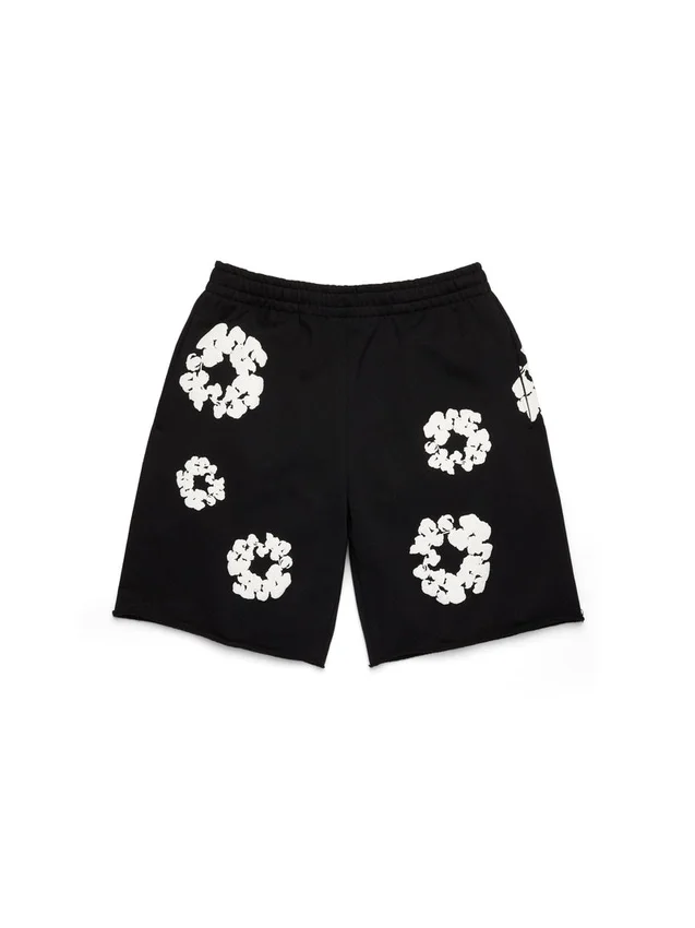 Pantaloncini in felpa "Cotton Wreath" neri