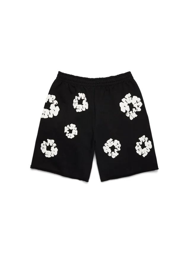Pantaloncini in felpa "Cotton Wreath" neri