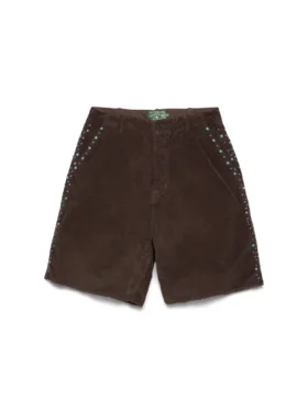 Pantaloncini in velluto a coste con borchie ossidate