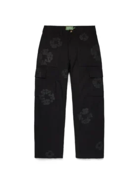 Pantaloni cargo Mono Wreath, neri