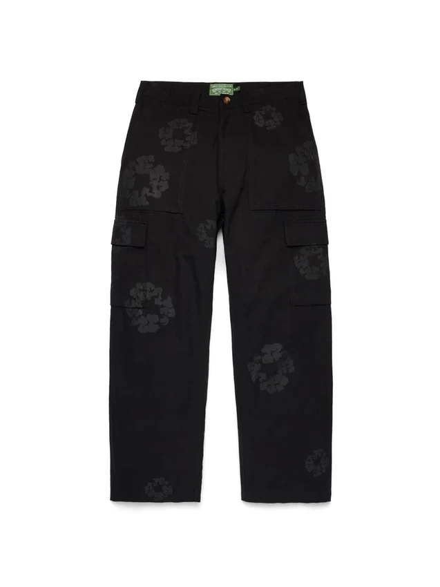 Pantaloni cargo Mono Wreath, neri
