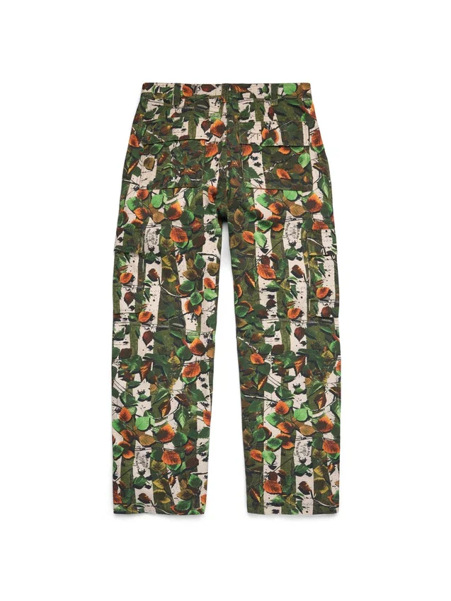 Pantaloni cargo stagionali verde mimetico