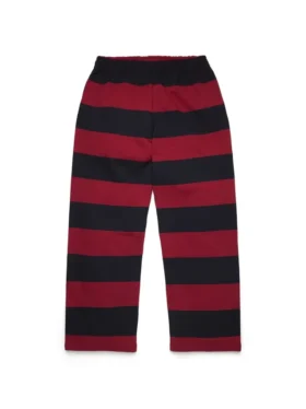 Pantaloni della tuta a orlo aperto con stemma a righe, rosso/blu navy