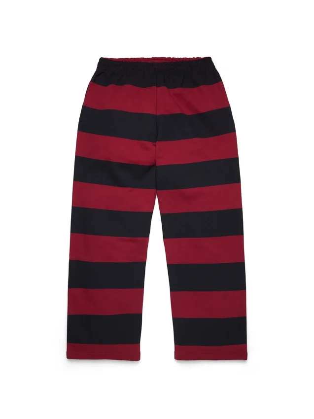 Pantaloni della tuta a orlo aperto con stemma a righe, rosso/blu navy