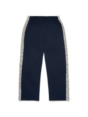 Pantaloni della tuta Denim U con strass, blu navy