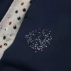 Pantaloni della tuta Denim U con strass, blu navy