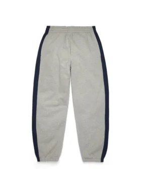 Pantaloni della tuta DT a righe con orlo aperto, grigi