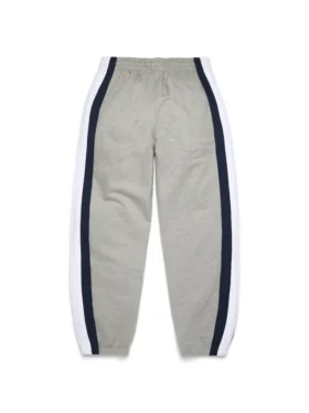 Pantaloni della tuta DT a righe con orlo aperto, grigi