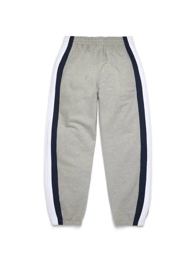 Pantaloni della tuta DT a righe con orlo aperto, grigi