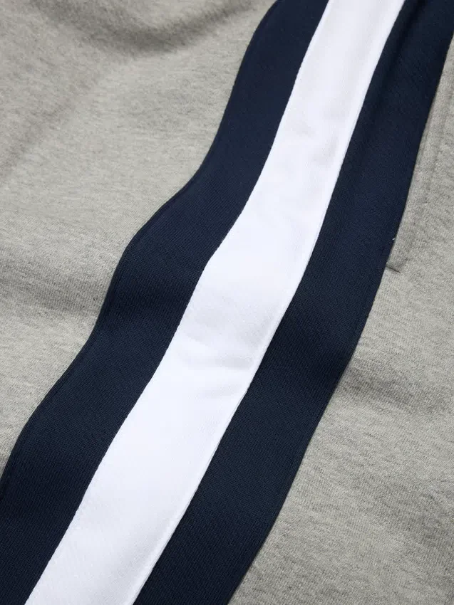 Pantaloni della tuta DT a righe con orlo aperto, grigi