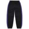 Pantaloni della tuta DT a righe con orlo aperto, neri