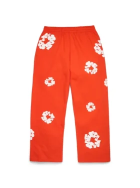 Pantaloni della tuta larghi "Cotton Wreath" arancione scuro