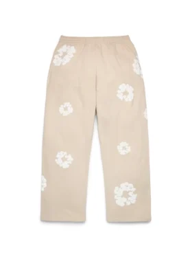 Pantaloni della tuta larghi Cotton Wreath color crema