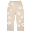 Pantaloni della tuta larghi Cotton Wreath color crema
