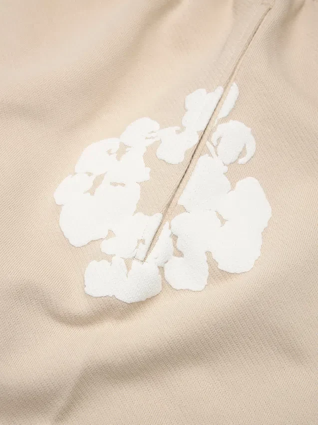 Pantaloni della tuta larghi Cotton Wreath color crema