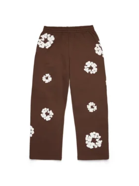 Pantaloni della tuta larghi Cotton Wreath, marrone scuro