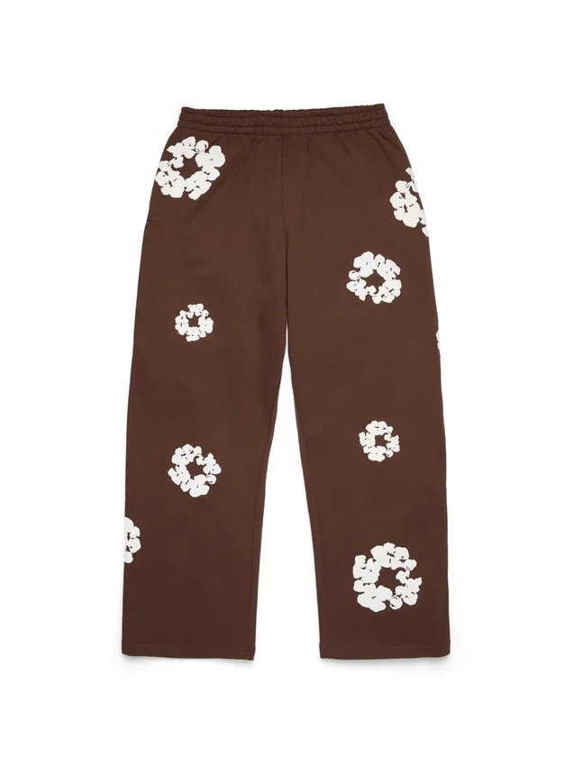 Pantaloni della tuta larghi Cotton Wreath, marrone scuro