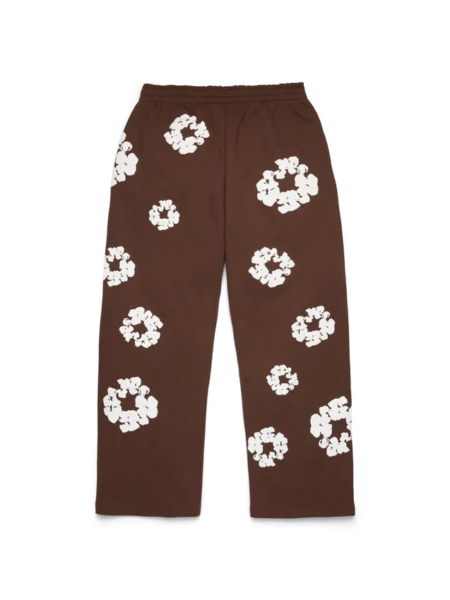 Pantaloni della tuta larghi Cotton Wreath, marrone scuro
