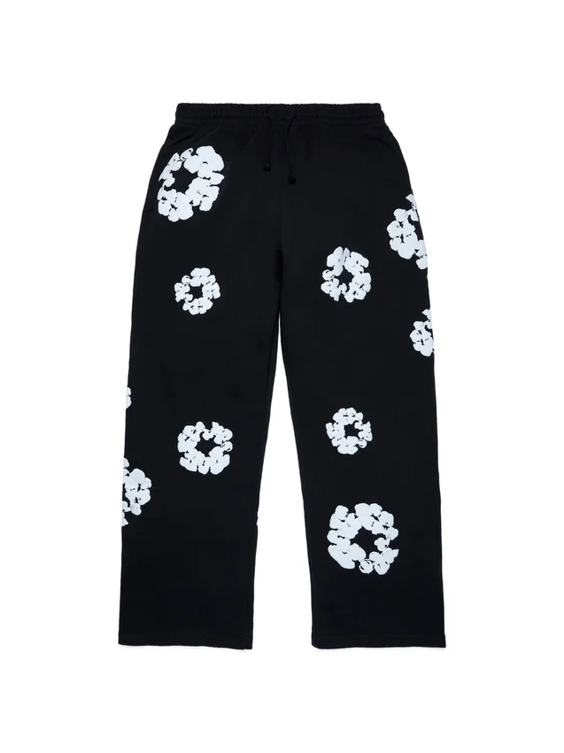 Pantaloni della tuta larghi Cotton Wreath Sweatpant, neri
