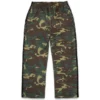 Pantaloni della tuta mimetici con paillettes e orlo aperto