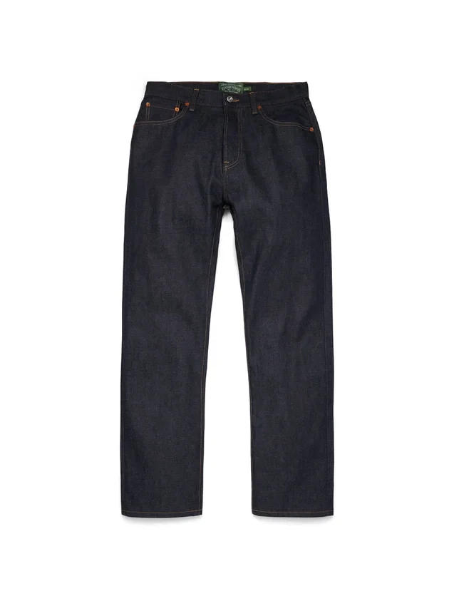 Pantaloni in Denim a gamba dritta con cimosa