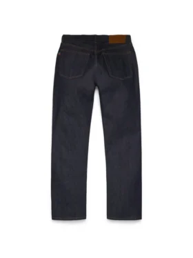 Pantaloni in Denim a gamba dritta con cimosa