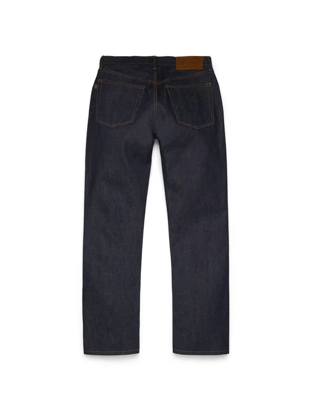 Pantaloni in Denim a gamba dritta con cimosa