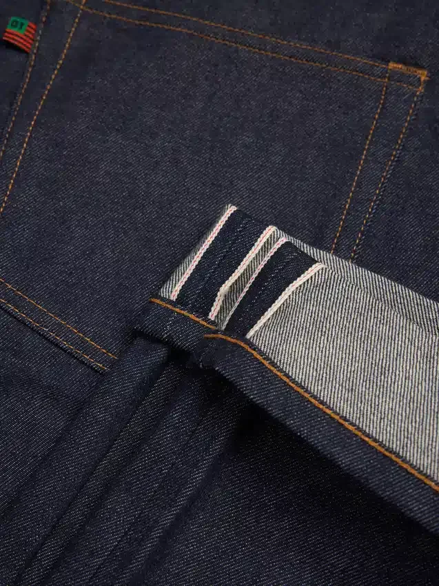 Pantaloni in Denim a gamba dritta con cimosa