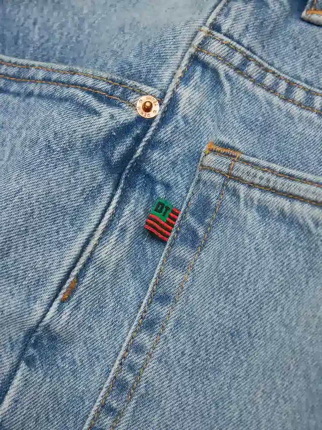 Pantaloni in Denim a gamba dritta, lavaggio chiaro