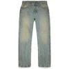 Pantaloni in Denim a gamba dritta, lavaggio sporco