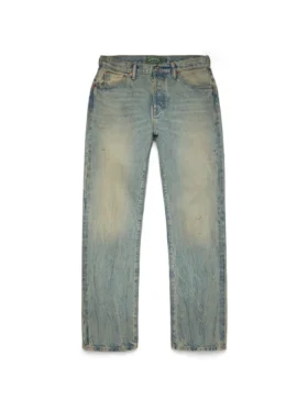 Pantaloni in Denim a gamba dritta, lavaggio sporco