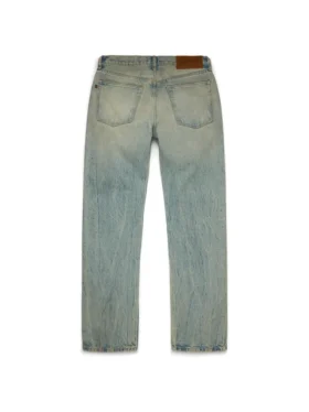 Pantaloni in Denim a gamba dritta, lavaggio sporco