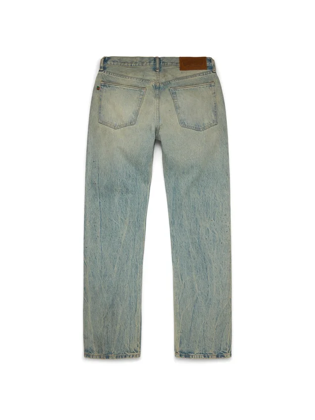 Pantaloni in Denim a gamba dritta, lavaggio sporco