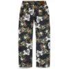Pantaloni in Denim a zampa larga con motivo floreale e cimosa