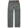 Pantaloni in Denim Baggy Jacquard Wreath