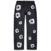 Pantaloni in Denim "Cotton Wreath" dal taglio baggy con cimosa