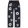 Pantaloni in Denim "Cotton Wreath" dal taglio baggy con cimosa