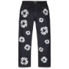 Pantaloni in Denim "Cotton Wreath" dal taglio dritto con cimosa