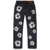 Pantaloni in Denim "Cotton Wreath" dal taglio dritto con cimosa