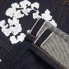Pantaloni in Denim "Cotton Wreath" dal taglio dritto con cimosa