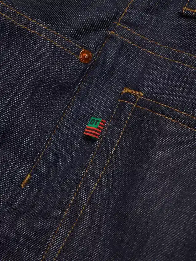 Pantaloni in Denim larghi con cimosa