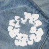 Pantaloni in Denim larghi con motivo Cotton Wreath in cotone, lavaggio chiaro