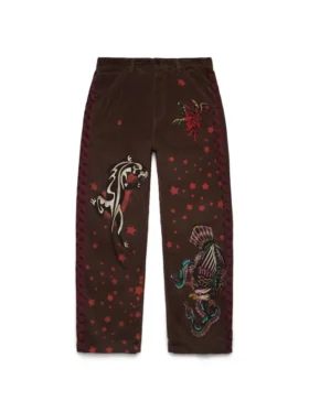 Pantaloni in velluto a coste "Tattoo" marroni